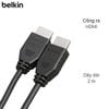 Cáp HDMI 2.0 Tròn 2m Belkin F3Y02 Đen