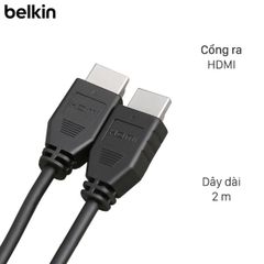  Cáp HDMI 2.0 Tròn 2m Belkin F3Y02 Đen 
