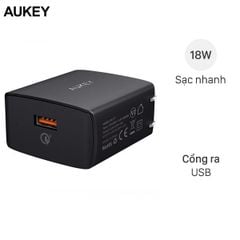  Adapter sạc 3A Qualcomm 3.0 AUKEY PA-T17 Đen 