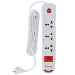  Ổ cắm Điện Quang 3 lỗ 3 chấu 2USB 5m DBW103USB Trắng 
