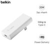 Adapter sạc Type C PD 20W GaN Belkin WCH009 Trắng