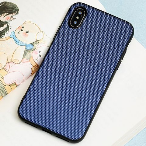 Ốp lưng iPhone X/Xs nhựa dẻo Canvas PU Case COSANO Navy