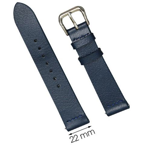Dây da đồng hồ size 22 mm xanh đậm CKM1K3