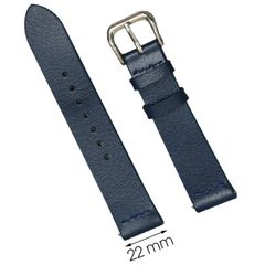  Dây da đồng hồ size 22 mm xanh đậm CKM1K3 
