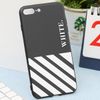 Ốp lưng iPhone 7/8+ nhựa cứng viền dẻo TPU+PC UV CKTG420 Sọc trắng Đen