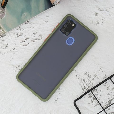 Ốp lưng Galaxy A21s nhựa cứng viền dẻo PIN GE -20s OSMIA Xanh đậm