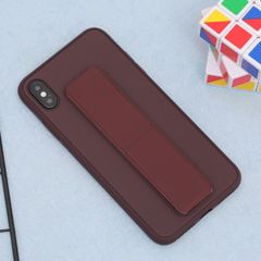  Ốp lưng iPhone Xs Max nhựa cứng viền dẻo PU Stander OSMIA Đỏ Rượu 