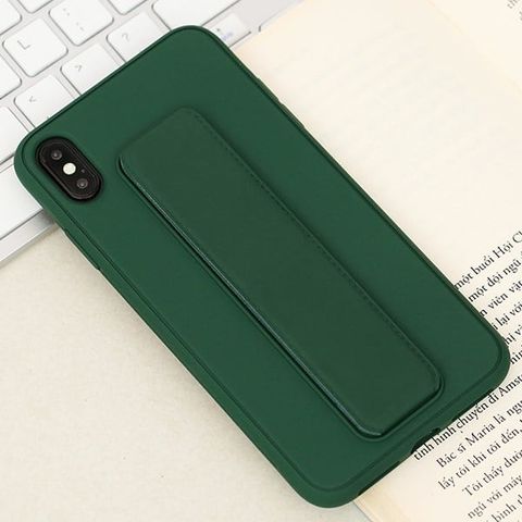 Ốp lưng iPhone Xs Max nhựa cứng PU Stander OSMIA Xanh Bóng Đêm