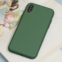  Ốp lưng iPhone X/Xs nhựa cứng Tempered Glass silk OSMIA Xanh bóng đêm 
