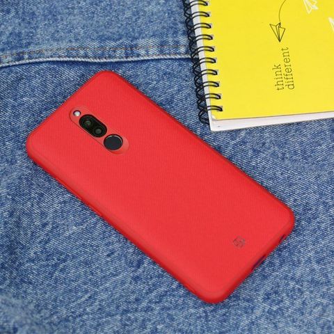 Ốp lưng Redmi 8 nhựa cứng viền dẻo TEX II JM Đỏ