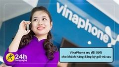  VinaPhone ưu đãi 50% cho khách hàng đăng ký gói trả sau, có đến 23 gói cước với nhiều nội dung hấp dẫn đang chờ bạn 