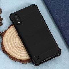 Ốp lưng Galaxy A01 nhựa dẻo Carbon Fiber Grain TPU COSANO Đen 