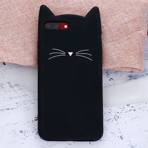 Ốp lưng iPhone 7 Plus - 8 Plus nhựa dẻo Cat-SILICON OSMIA Đen Pbag