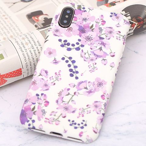 Ốp lưng iPhone X/Xs Nhựa dẻo water printing soft TPU MEEKER CN132509 Hoa dây tím