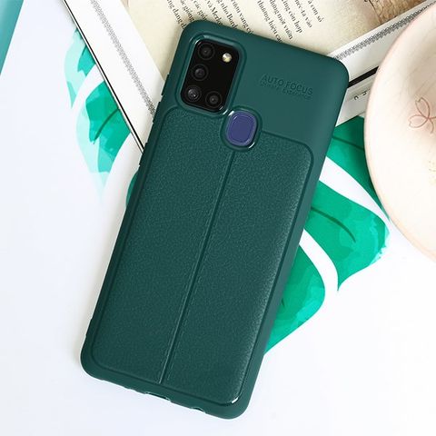Ốp lưng Galaxy A21s nhựa dẻo Mix Lichi OSMIA Xanh bóng đêm