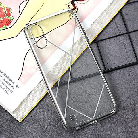 Ốp lưng Galaxy A01 nhựa dẻo TPU Electroplating Net COSANO Bạc