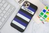 Ốp lưng iPhone 11 Pro Max Nhựa dẻo UV OSMIA CKM446 Sọc xanh navy