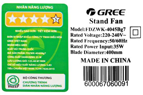 Quạt đứng Gree FDZWK-4045Bg7 Trắng