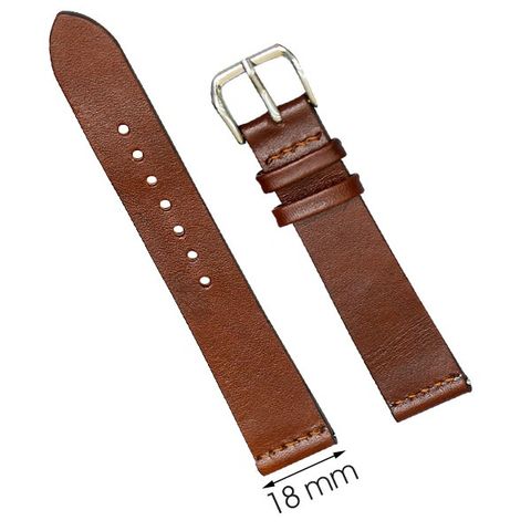 Dây da đồng hồ size 18 mm nâu nhạt DVM1K3