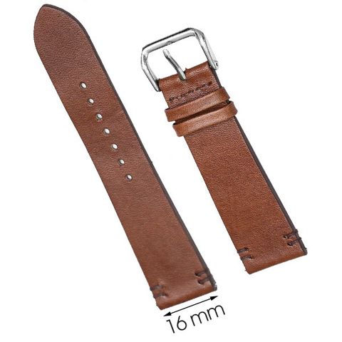 Dây da đồng hồ size 16 mm nâu nhạt DVM2K6
