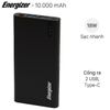 Pin sạc dự phòng Polymer 10.000mAh Type C PD QC3.0 Energizer UE10047PQ Đen