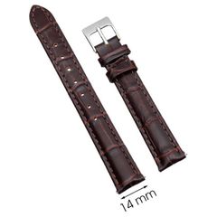  Dây da đồng hồ size 14mm Nâu L002-02-14 