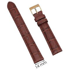  Dây da đồng hồ size 16mm Nâu L006-03-16 