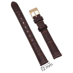  Dây da đồng hồ size 12mm Nâu L016-01-12 