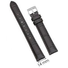  Dây da đồng hồ size 14mm Đen L021-02-14 