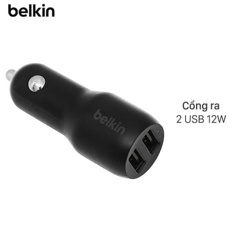 Sạc xe hơi 2 cổng 2.4A Belkin CCB001 Đen