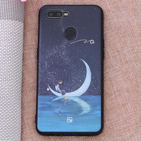 Ốp lưng Oppo F9 Nhựa dẻo in hình Solid printing II JM Trăng nước