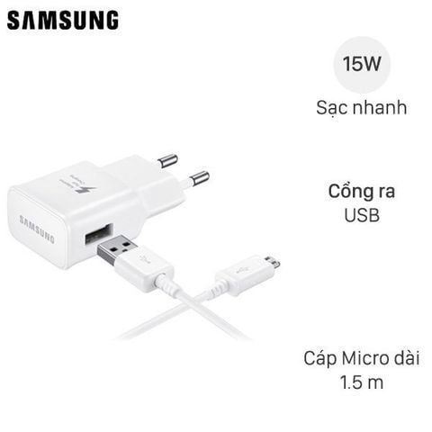 Bộ Adapter sạc kèm cáp Micro Samsung TA20HW