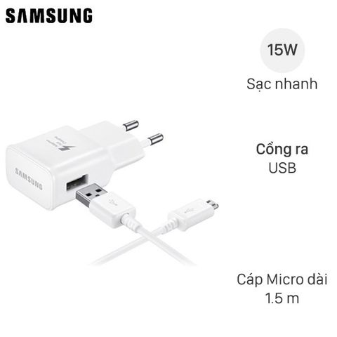 Bộ Adapter sạc kèm cáp Micro Samsung TA20HW