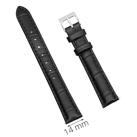 Dây da đồng hồ size 14mm Đen L001-02-14
