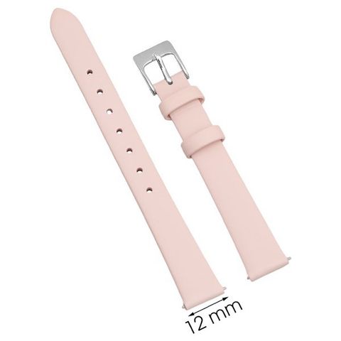 Dây da đồng hồ 12 mm be L011-01-12