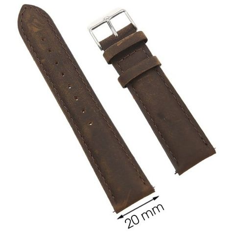 Dây da đồng hồ G027 Nâu size 20mm