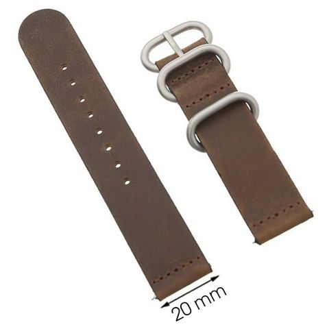 Dây da đồng hồ 20 mm nâu G041