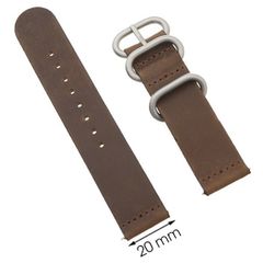 Dây da đồng hồ 20 mm nâu G041 
