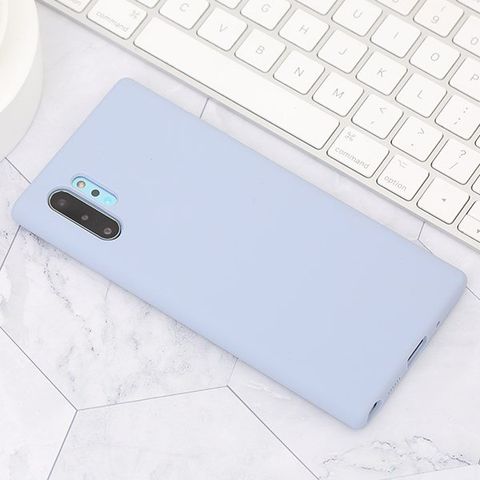 Ốp lưng Galaxy Note 10 Plus nhựa dẻo Liquid Silicone A JM Xanh khói
