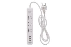  Ổ cắm điện 3 lỗ 3 USB 1.8m Pisen 303(EP) Trắng 