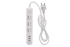  Ổ cắm điện 3 lỗ 3 USB 1.8m Pisen 303(EP) Trắng 