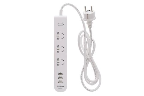 Ổ cắm điện 3 lỗ 3 USB 1.8m Pisen 303(EP) Trắng