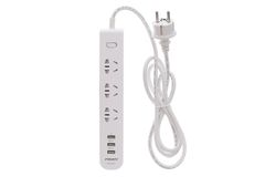  Ổ cắm điện 3 lỗ 3 USB 1.8m Pisen 303(EP) Trắng 