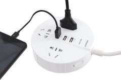  Ổ cắm điện 3 lỗ 3 USB 1.8m Pisen KY-33(EP) Trắng 