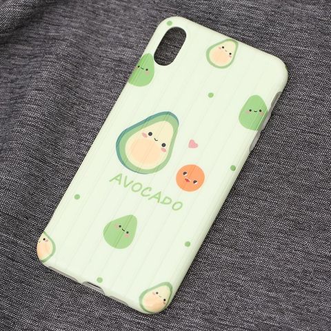 Ốp lưng iPhone Xs Max Nhựa dẻo Glossy IMD Luggage OSMIA CKTG190602 Quả bơ
