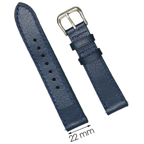 Dây da đồng hồ CKM1K1 Xanh đậm size 22mm