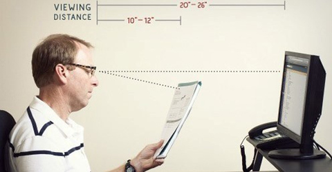 Khoảng cách từ mắt đến màn hình máy tính để không mỏi mắt? Xem để biết