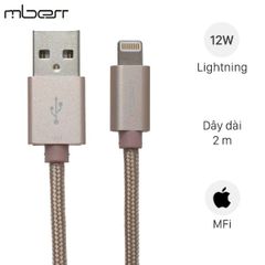 Cáp Lightning MFI 2 m Mbest DS287-WB Gold 