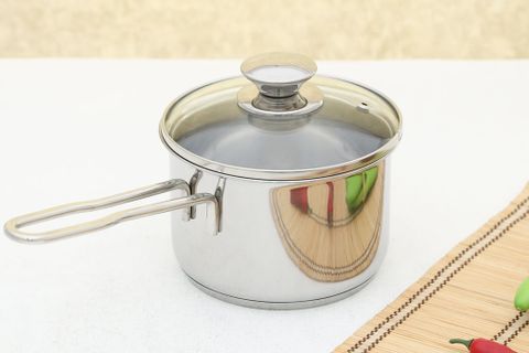 Quánh inox 3 đáy nắp kính 14 cm Fivestar Q14-3DG