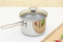  Quánh inox 3 đáy nắp kính 14 cm Fivestar Q14-3DG 